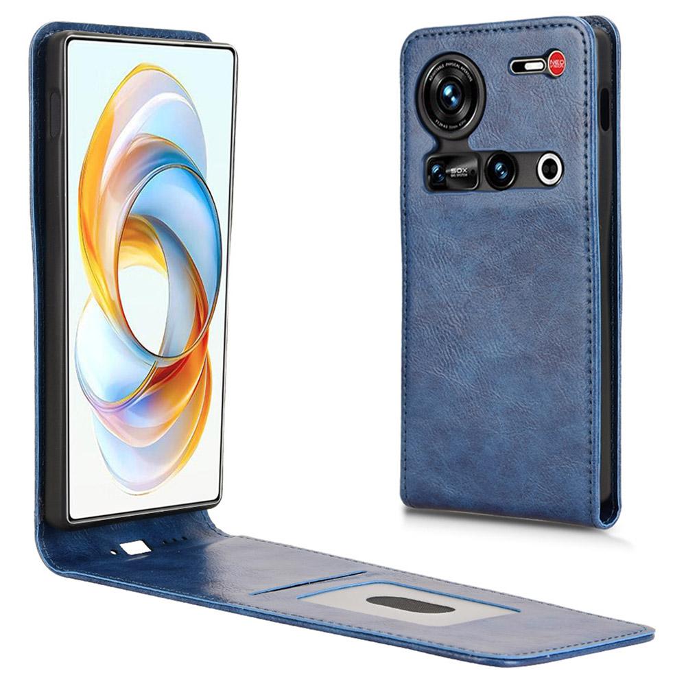 

Чехол для ZTE nubia Z70 Ultra 5G с карманом для карт, магнитный, вертикальный флип, кожаная крышка для телефона B