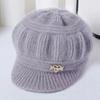 Elegant Wool Warm Hat with Decorative Flower and Embellishment