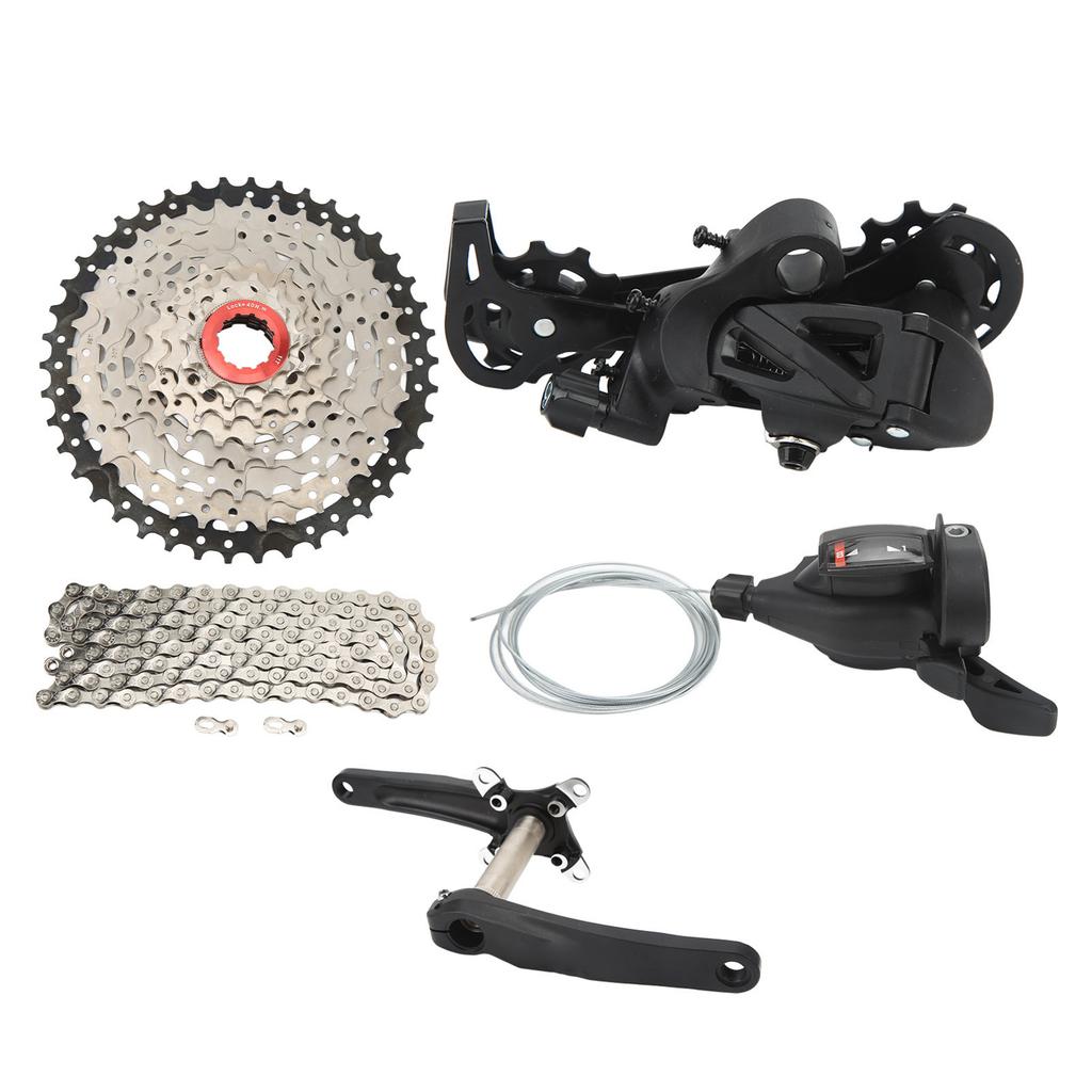 Grupo de 8 Velocidades Hollow Volante 42T Kit de Câmbio para Bicicleta com Trocador Corrente Câmbio Traseiro para Modificação de Bicicletas