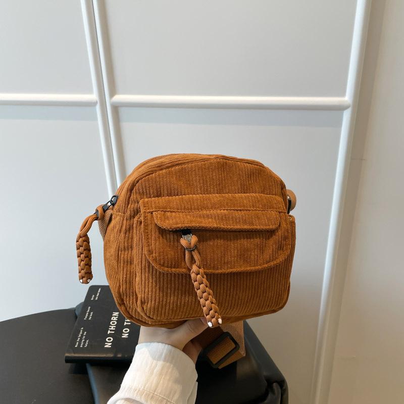 

Новая вельветовая модная сумка через плечо Женская повседневная сумка кроссбоди Студенческая маленькая квадратная сумка Милая тканевая сумка