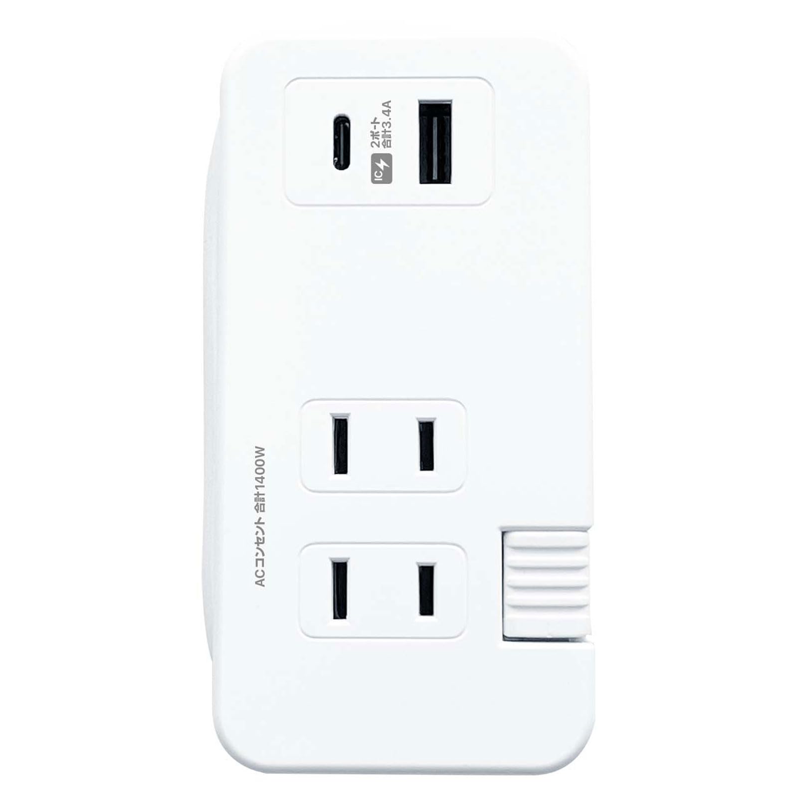 

Kashimura A compact power strip that can store the cable inside the main compatible with input that can be used in unit! NAC-053 100-240V білий