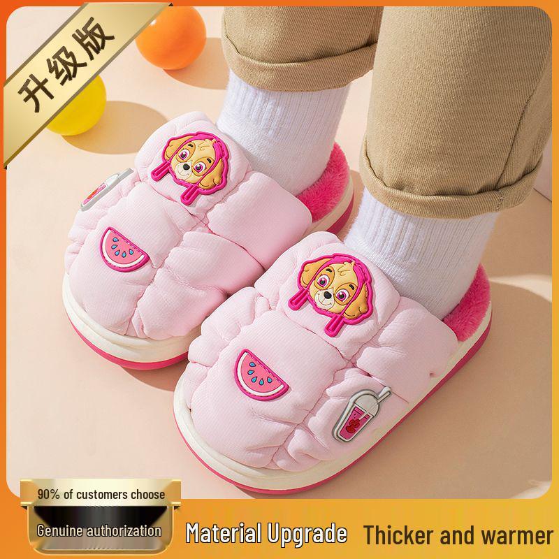 Paw Patrol Kinder rutschfeste Winter-Fellhausschuhe - Warm Baumwolle für Jungen & Mädchen