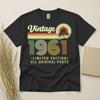 65th Birthday Tshirt Born In 1961 65 Years Old Gifts Vintage Palm Tree Sunset