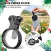52mm Clip-On Circular Polarizer CPL Lens Filter for Mobile Phone Camera Compatible with Various Smartphones and Compact Devices