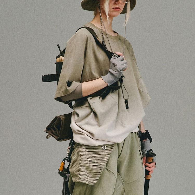 Adidas Originals X Hamcus Kolaborace SS23 Gradientní Kulatý Výstřih Krátký Rukáv Spuštěná Ramena Unisex Trička Mika-Růžová HY4193