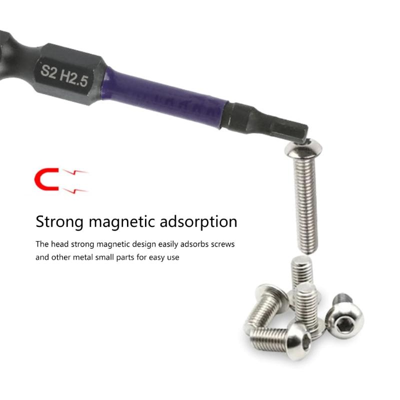 Magnetic Hex Head WrenchDrill Bit Set 1/4 Bit Set H 1.5-H 8 Inner Hexagonals Shank Screwdriver Head Hand Repair Tool