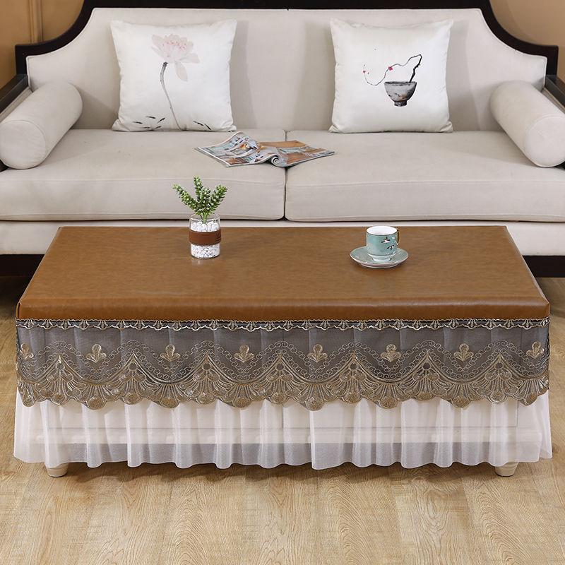 High End European Style White Waterproof Tablecloth Lace Edged Large-sized Mat Thick Household Oil Proof Tea Table Cover