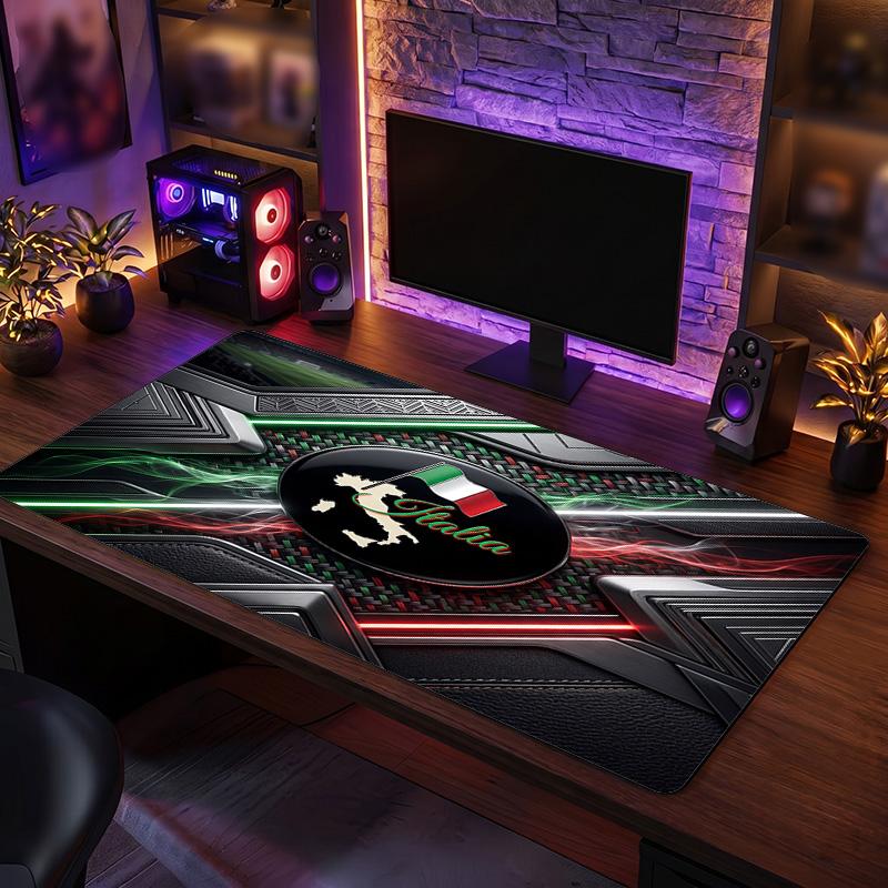 Tappetino Mouse Scudo Calcio Italia, Tappetino da Scrivania Esteso Antiscivolo in Gomma per Gaming Ufficio Laptop Regalo per Fan