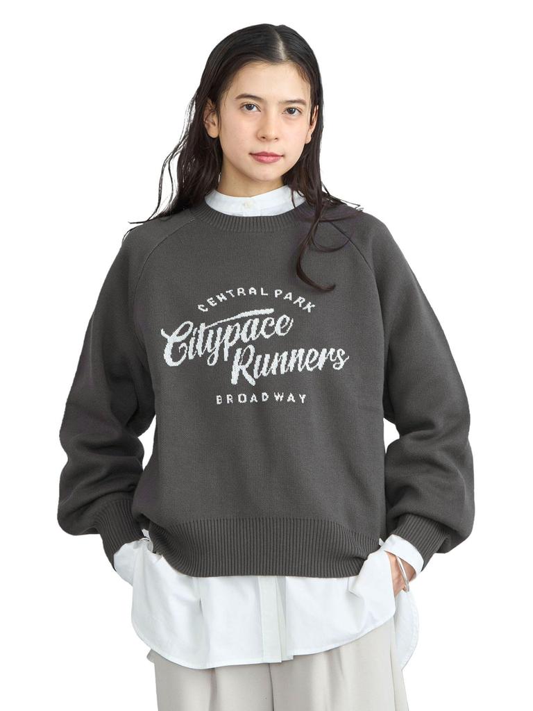 Cohen Message Logo Jacquard Knit 76306420188 1970 L DK.GRAY(19)