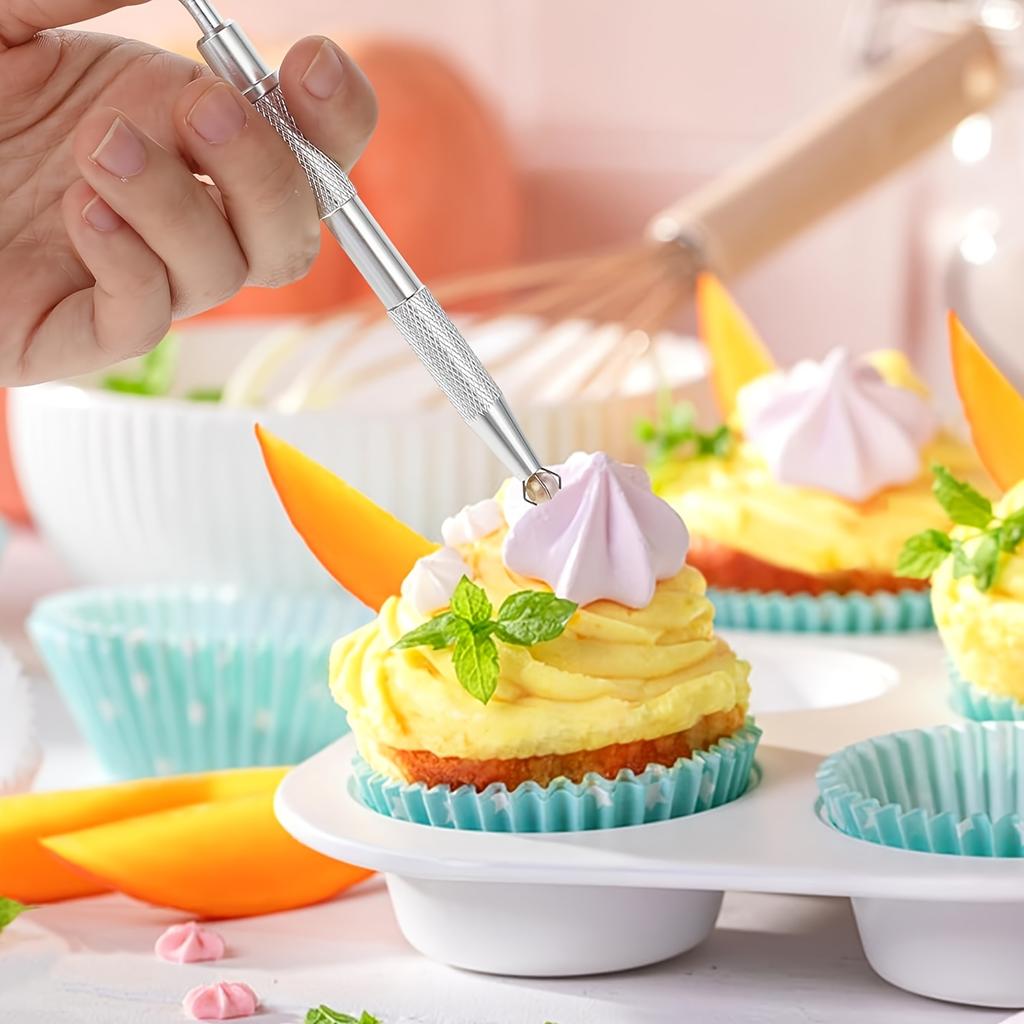 2 Stück Kuchen dekorierwerkzeuge,Set von 4 klauenförmige Kuchen dekorierzangen,Edelstahl Keks dekorierzangen mit Schaufelkopf