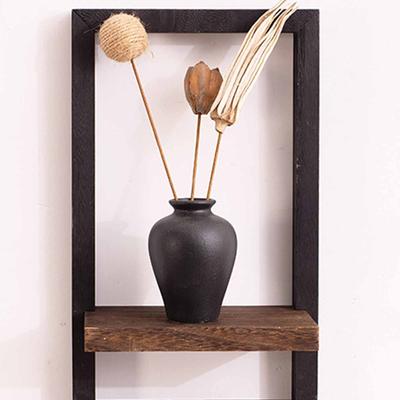 Wall-Mounted Wood Shelf, Photo Frame Display, Square Floating Shelf for Living Room, Bedroom & Home Decor