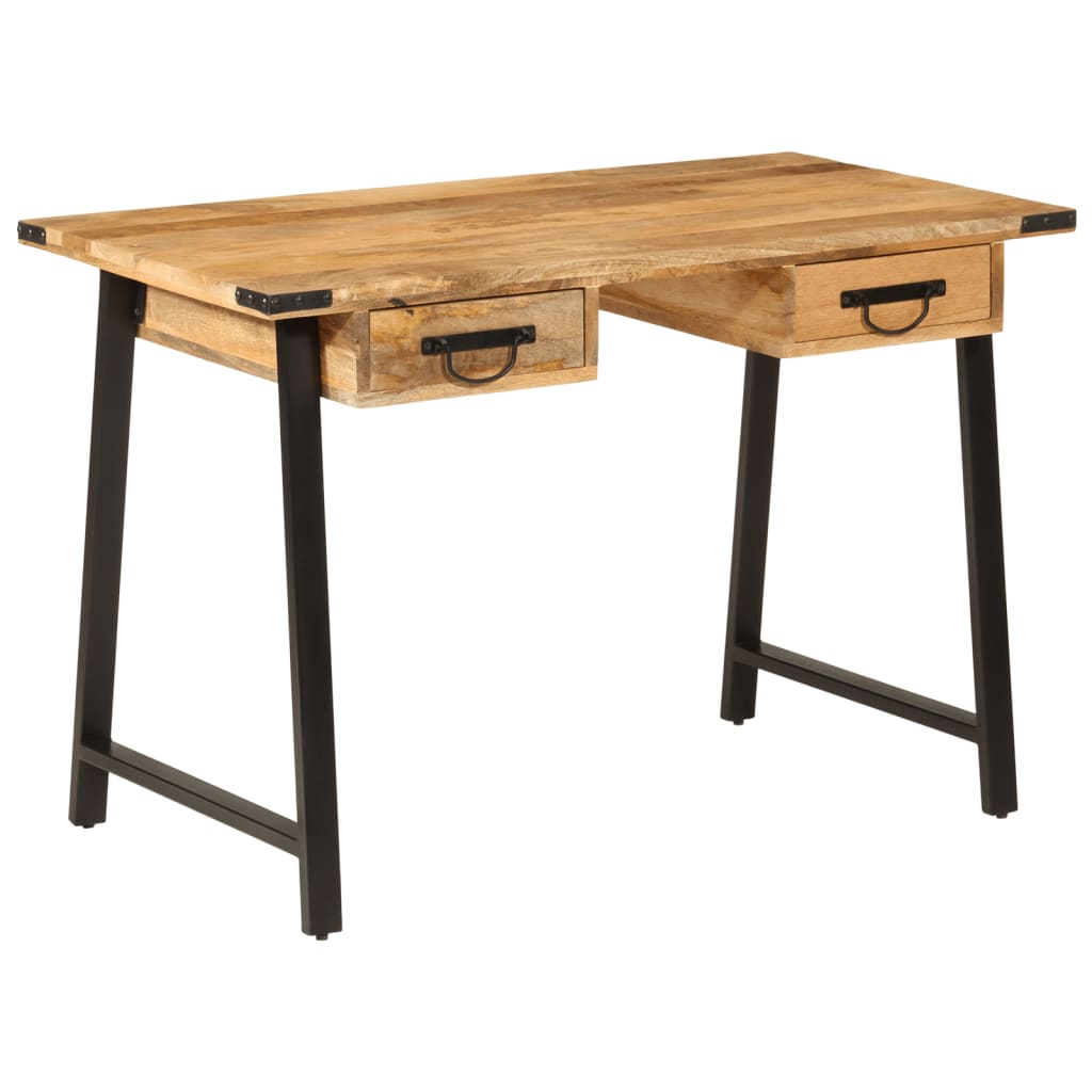 Mango Wood Desk with Drawers 105 x 55 x 70 cm Solid Mango Wood & Iron