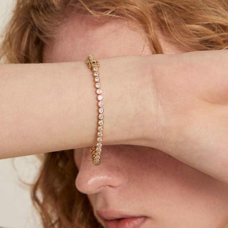 LUNNE Silver 925 Full Bezel Tennis Bracelet #LSB26