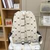 Corduroy Backpack Large Capacity Bow Print Backpack Student Schoolbag