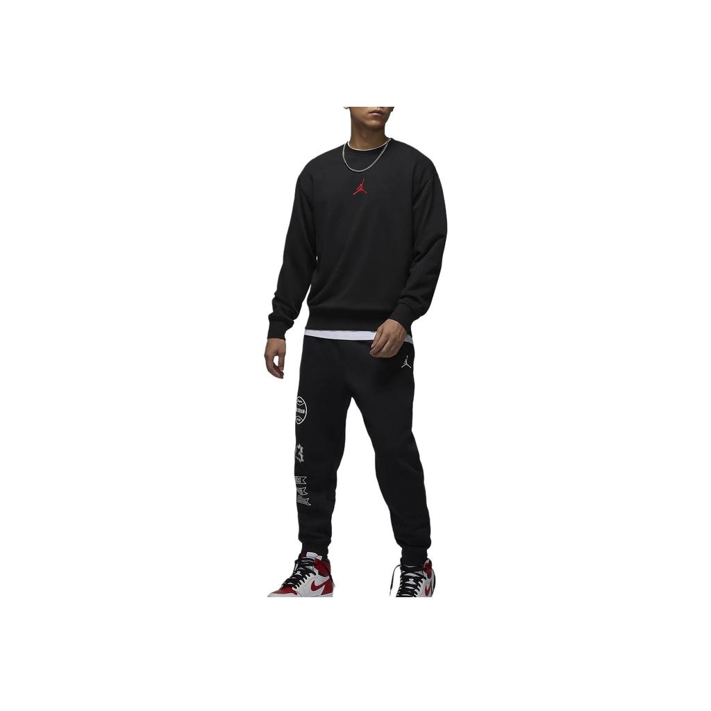 Jordan Crew Neck Pullover Comfortable Long Sleeve Sweatshirt Men Sweatshirt Black HV1750010