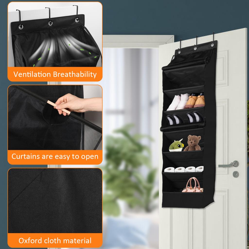 Over The Door Shoe Rack Large Capacity Hanging Shoe Rack Organizer Breathable Slippers Organizer Shoe Storage for Bedroom Closet