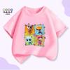 Super Cat Agent Team Cartoon Print Summer T-Shirt for Kids