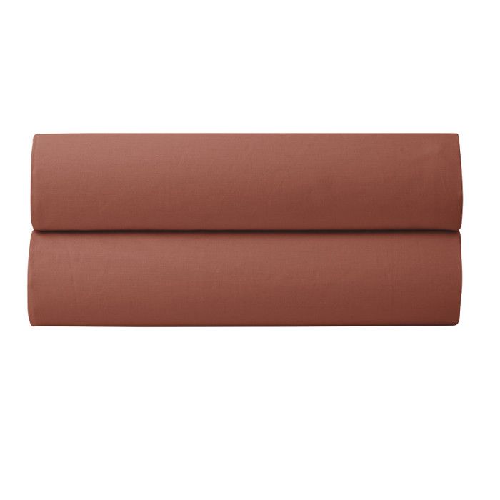 4-piece Percale Cotton Sheet Set "Julian" for Bed 140 X 190 Cm Pure Cotton - Julian Terracotta -