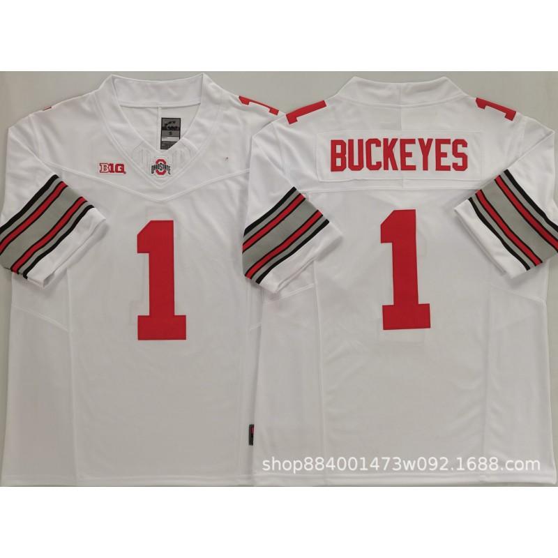 Mens Ohio State Buckeyes Rugby Jersey Training Shirt Cotton Blend Embroidered Football Uniform College Team Practice
