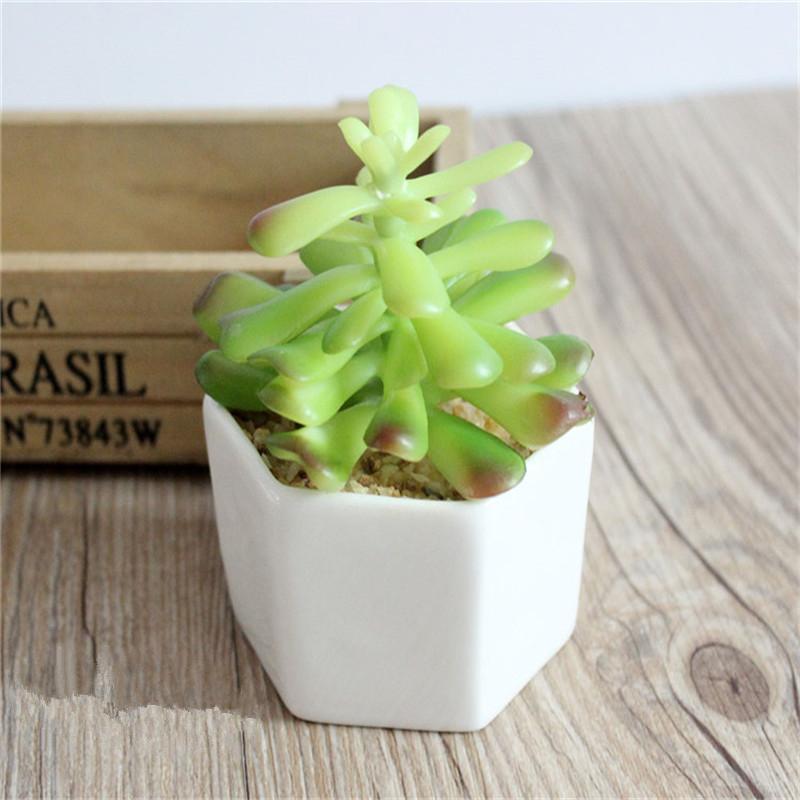 

Искусственные суккуленты бонсай зеленый кактус лотос растение + белый керамический цветочный горшок для дома свадьба рождественская вечеринка декор