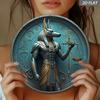 Retro Anubis Metallschild Ägyptische Hieroglyphen Wanddekoration 20x20 cm Rostfeste Aluminiumplakette Heim- und Bürodekoration