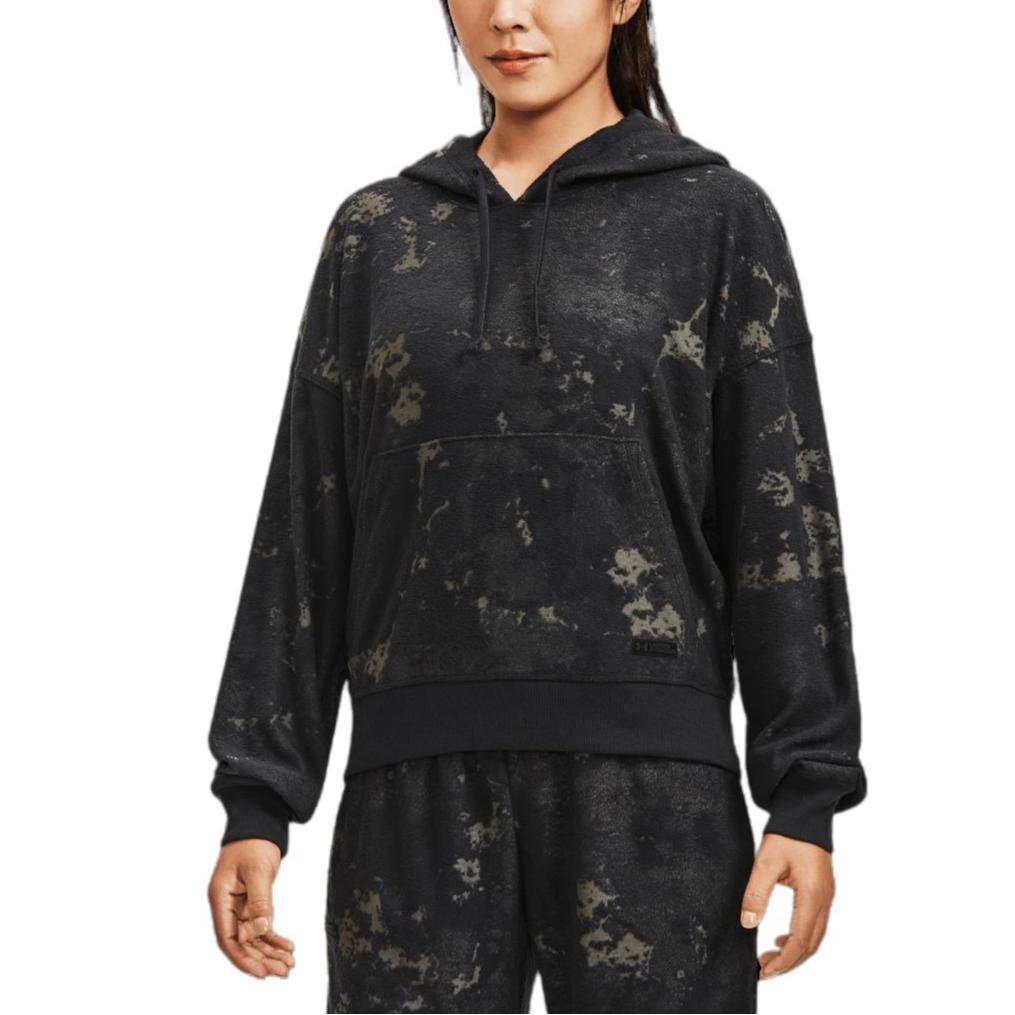 Under Armour Journey Washed Geprägter Hoodie Pullover Damen Tops Schwarz 1376915-001