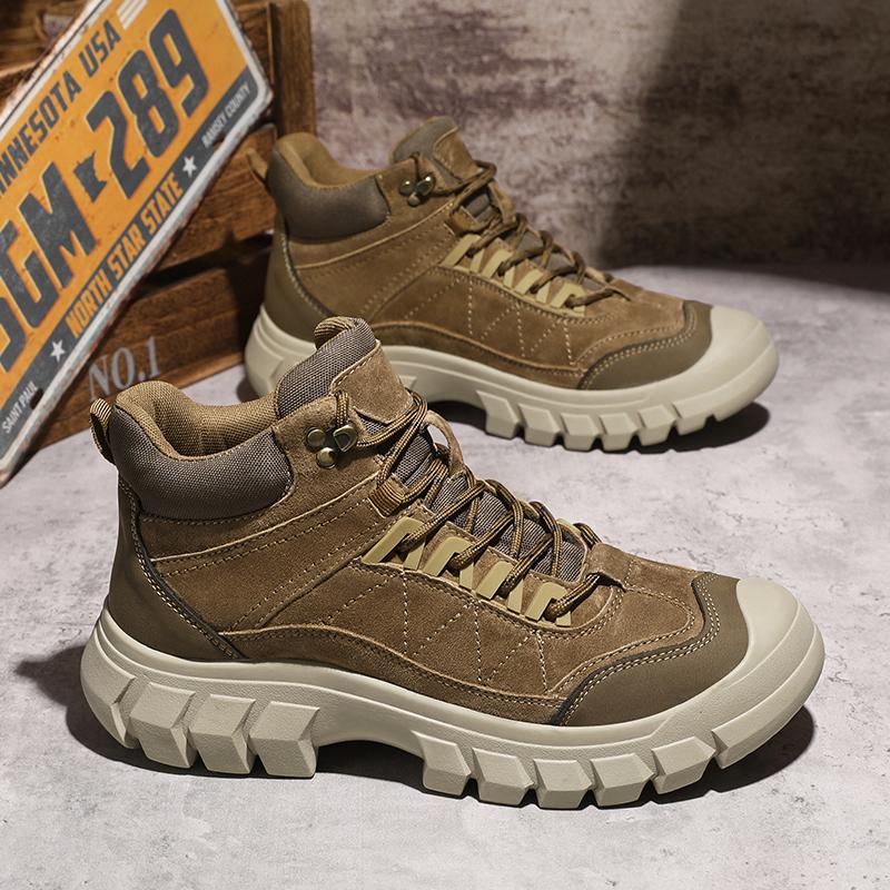 

Men s Outdoor High Top Hiking Shoes Anti Slip Fashionable and Versatile Men s Lightweight Outdoor Travel Shoes 38