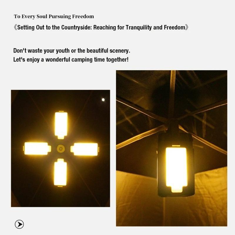 Outdoor portable mobile power light Type-C charging LED hanging multi gear tent light suitable for camping, hiking, and fishing