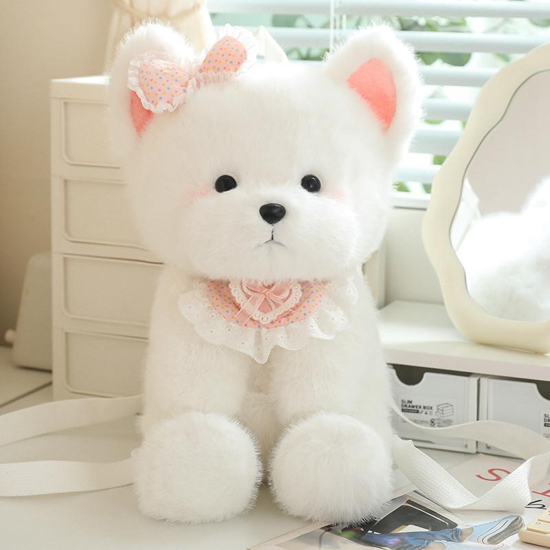 Rucsacuri drăguțe pentru câini, animale de pluș, Bixiong West Highlands, Labrador, geantă pentru fete, umeri, geantă de pluș pentru studenți, ghiozdan pentru școală