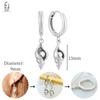 925 Sterling Silver Needle Vintage Heart/Shell Pendant Earrings Round/Square Plate Hoop Earrings for Women Party Fashion Jewelry