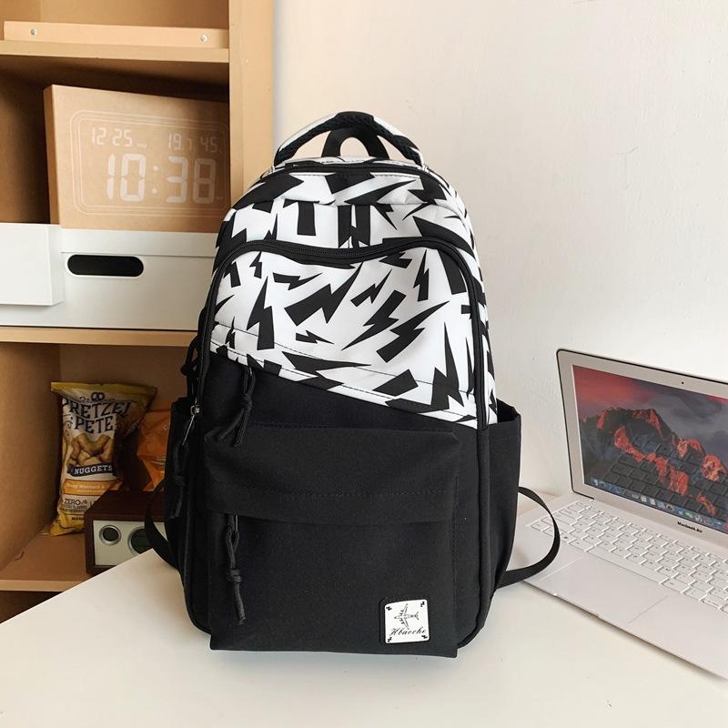 Schoolbag School Bag Male College Student Large Capacity High School Junior High School Student Versatile Tide Brand Backpack Girls Backpack ins 