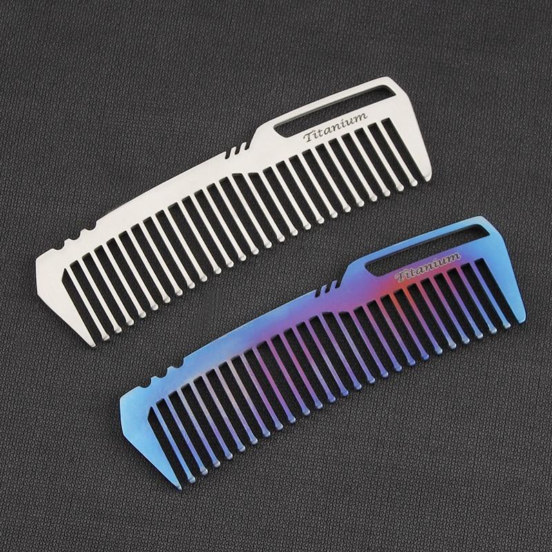 1/2Pcs Mini Portable Titanium Alloy Hair Comb EDC Super Light Titanium Comb for Outdoor Small Accessories Barber Accessories