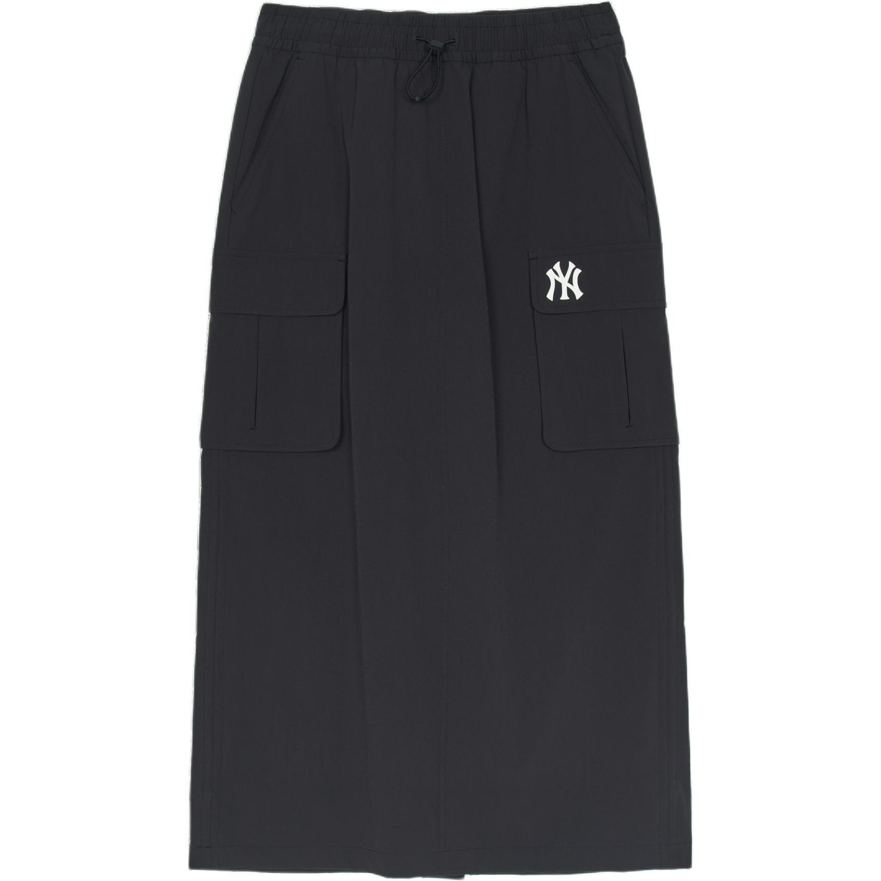 

New MLB Casual Long Skirt Women s Black 3FSKB0253-50BKS XS