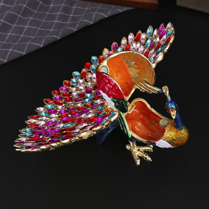 Xinjiang Colorful Enamel Color New Retro Jewelry Box Ornament Gift Diamond-encrusted Craft Home Entrance Desktop Jewelry