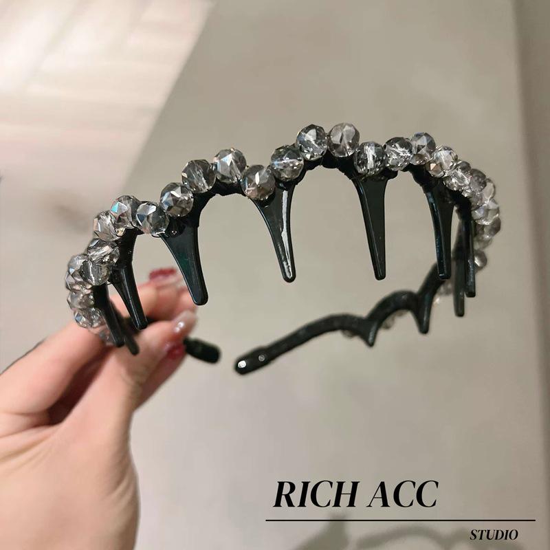 

Корейская блестящая нескользящая повязка на голову из хрусталя для повседневной носки