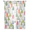 Christmas Tree Bedroom Transparent Sheer Curtains Holiday Decoration Window Voile Tulle Curtain
