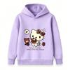 Kids Boys Girls Hooded Pullover Sweatshirt Cute Cartoon Cat Print Chocolate Cake Bear Strawberry Casual Soft Loose Hoodie for Toddlers