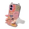 Color Graffiti Cat Applicable Apple 17/16Promax Cat Ears Phone Case IP Air Transparent 15/14 Soft