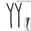 1Pair Mens Shirt Stays Garters Military Holder Non-Slip Clamps Leg Suspenders