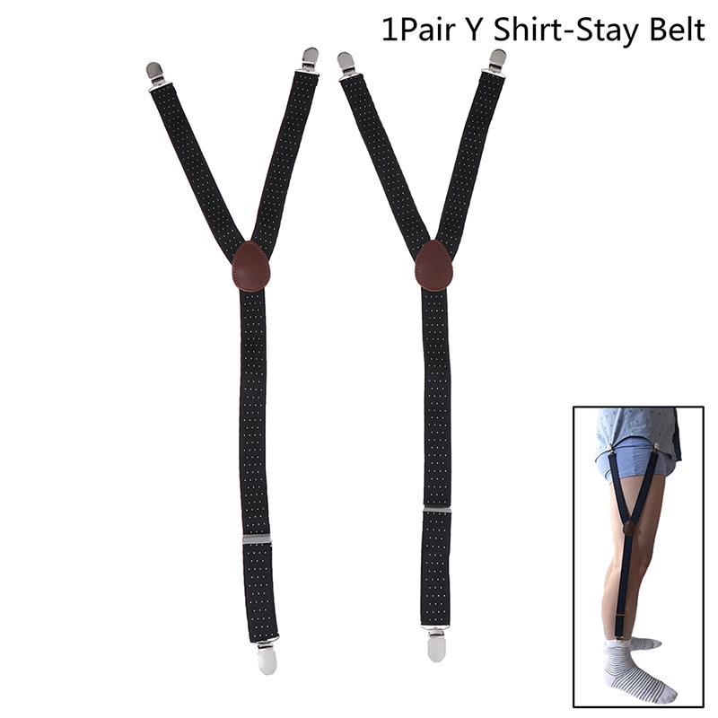 1Pair Mens Shirt Stays Garters Military Holder Non-Slip Clamps Leg Suspenders