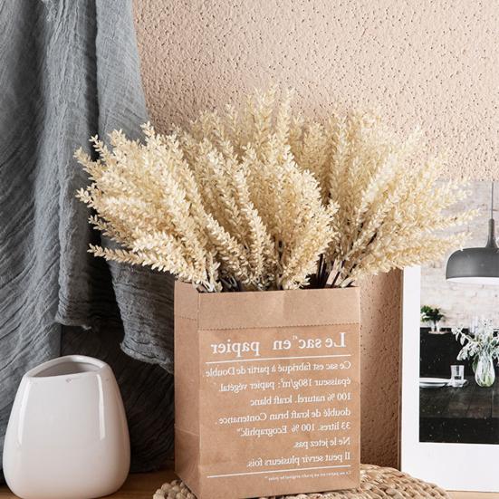 2 Pcs Artificial Wheat Stalks Faux Corn Stalks Bouquet Fake Wheat Ear Blossoms for Home Kitchen Office Flower Arrangement Wedding