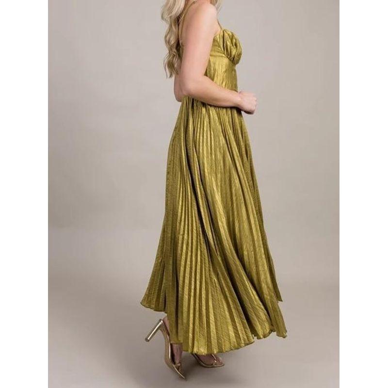 Export Single Spring New Arrival Fashion Suspenders Pleated Slim-Fit Special-Interest Design Ladies Banquet Party Swing Dress