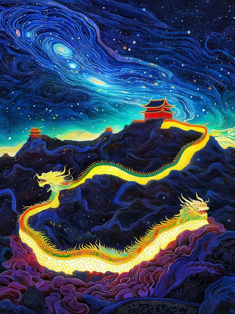 

DIY Алмазная картина, новинка 2024 года, новый набор для вышивки крестом, украшение для дома, цветные драконы, картины, полная алмазная мозаика, вышивка, подарок Full Round 20x30CM