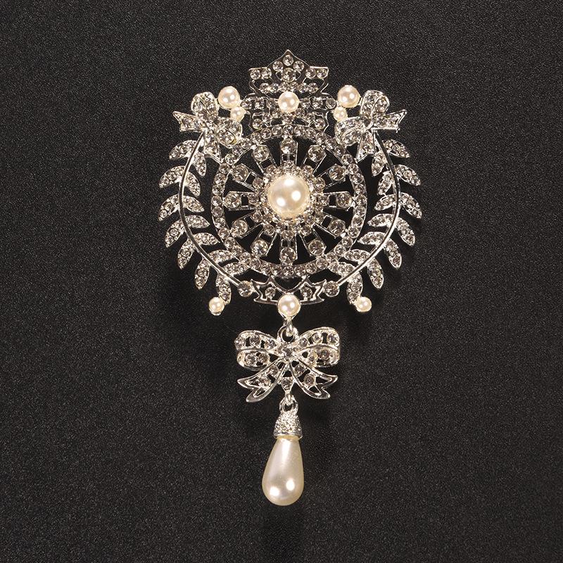 European & American Crystal Teardrop Brooch Zircon Pin Accessory