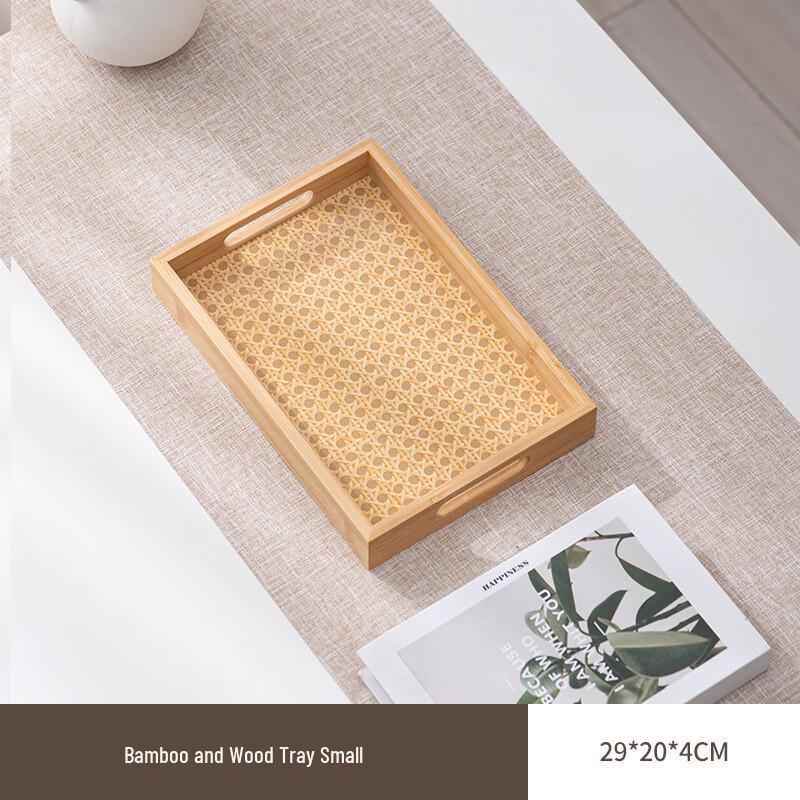 Bamboo Rectangular Serving Tray with Handles