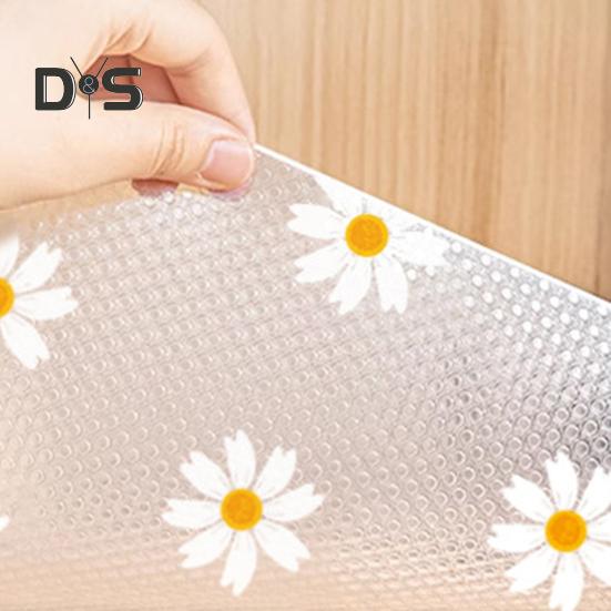 Cabinet Shelf Liner Drawer Mat Non Adhesive Waterproof Flower Print Kitchen Cabinet Liners Reusable Shelf Liners for Pantry Cupboard Dresser Bathroom