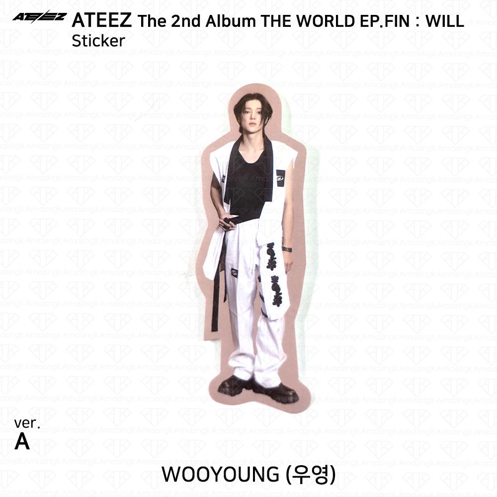 ATEEZ Das 2. Album WORLD EP.FIN WILL Photocard Sticker A ver. KPOP K-POP