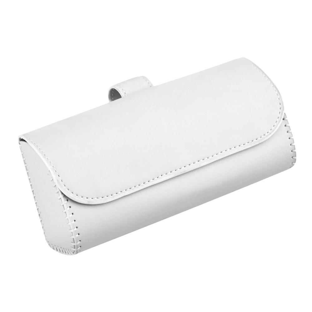 

Portable Car Glasses Box Multifunctional Compact Driving Glasses Holder Easy Installation PU Leather Eyeglass Storage Case Car белый