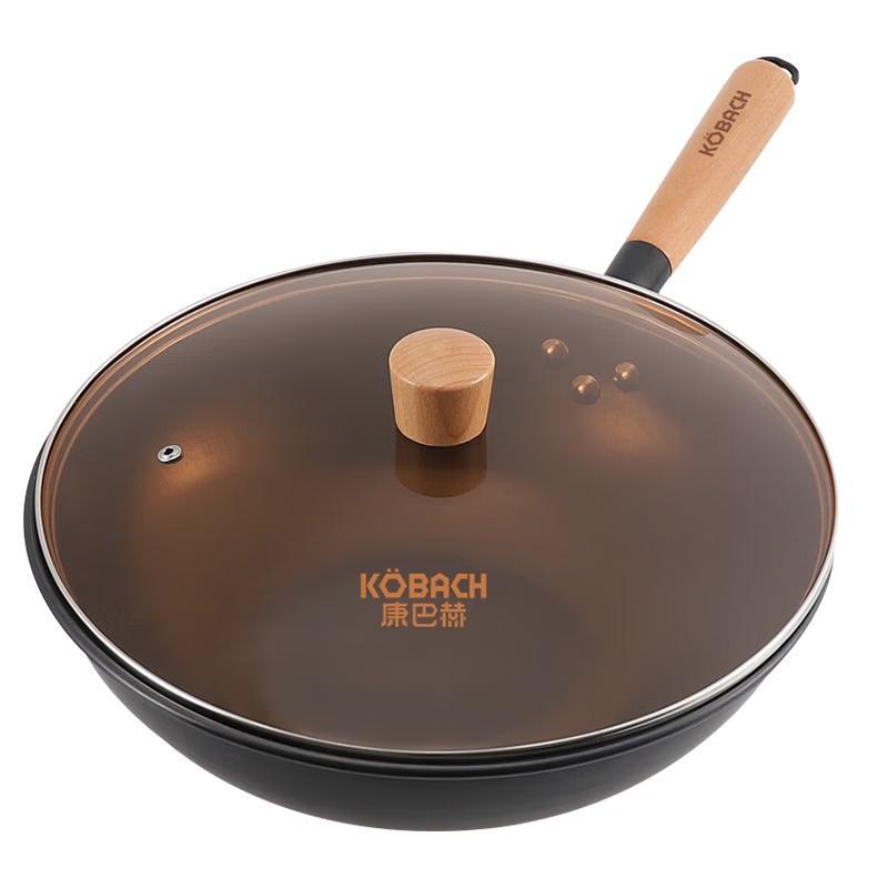 KOBACH 32cm Low Smoke Cast Iron Wok