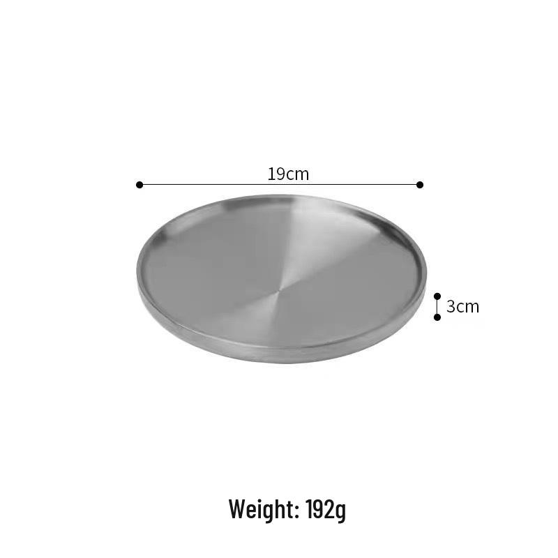304 Stainless Steel Double-Layer Round Gold Plate for BBQ, Fruits, and Cakes